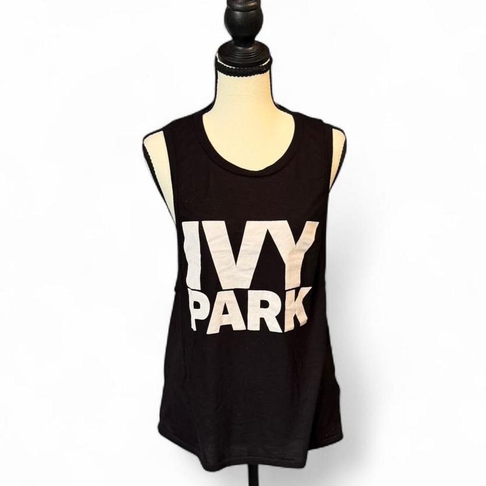 IVY PARK Black Logo Racerback Tank Top Small